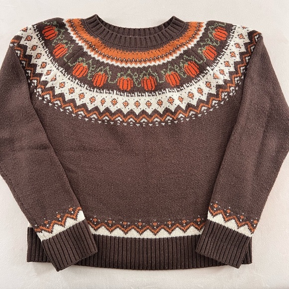 Kiel James Patrick Brown and Orange Pumpkin Sweater - Picture 7 of 9